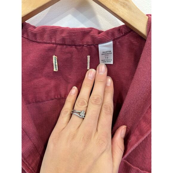 LL Bean Vintage Dress Womens 10 Pink Corduroy Collared Button Up Long Sleeve 90s - Picture 3 of 6